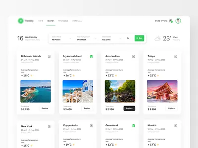 Holiday Trip scraping UI - draft ui