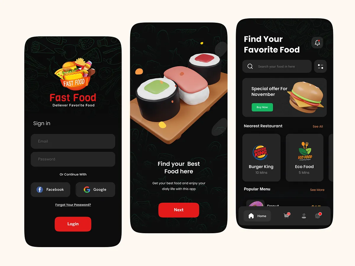 Fast Food App designs, themes, templates and downloadable graphic ...