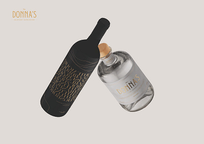 Donna's Wine and Gin branding gin graphic design logo mockup wine