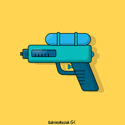 Water Pistol badge cartoon design illustration logo vector