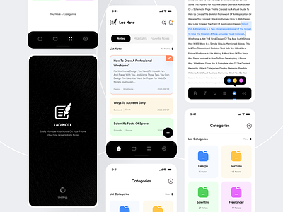 Notes app app clean daily ui design designer figma graphic design illustration interface minimal mobile mobile ui note notes app reminder sticky notes study ui uidesign ux