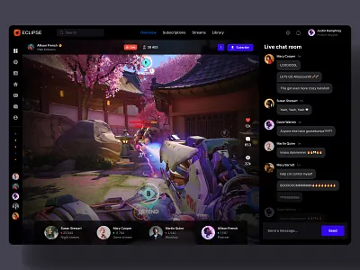 Game streaming templates 3d animation chart chat cybersport dashboard dataviz design desktop eclipse esport gamer graphic design infographic logo motion graphics overwatch statistic template ui