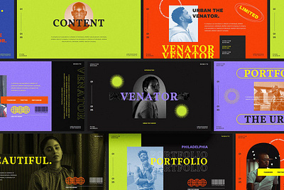 Venator Presentation Template aesthetic clean color colorful company corporate google slides keynote modern multipurpose multipurpose template neon photography pitch deck portfolio powerpoint studio unique web design website