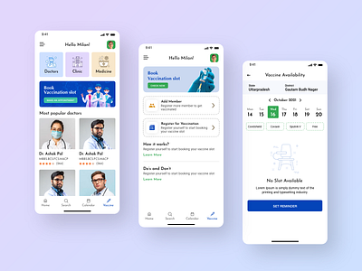 Doctor app @delhi app doctor hospital ios medical medicine ui uidesign uxdesign veccine