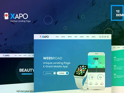 Xapo - Responsive Landing Page Template app branding design donation events illustration landing landing page multipurpose page purpose responsive ui ui design ux ux design web web developemnt web maintance website