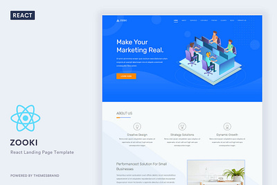 Zooki - ReactJs Landing Page Template app blog branding design events illustration landing landing page multipurpose page purpose shop template ui ui design ux ux design web development web maintance website