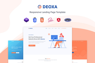 Deoxa - Angular 10 Landing Page Template angular app blogg branding design html illustration landing landing page multipurpose page purpose ui ui design ux ux design web web development web maintance website