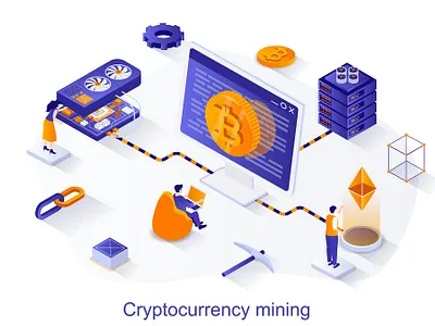 Cryptocurrency Mining Isometric Illustration 3d 3d illustration app application concept design eps illustration illustrations isometric isometric vector jpg page presentation ui unique vector web design web development website