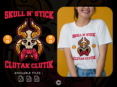 Skull N' Stick apparel apparel design branding clothing clothing design graphic design illustration merch illustration merchandise merchandise design old school tee design