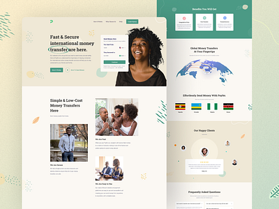 Money Transfer Landing Page banking finance fintech home page landing page money money management money transfer online money transfer pay payment payment method pixency transaction transfer ui design ux design wallet web design website design