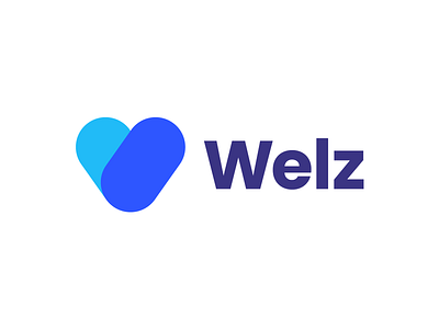 Welz - Approved Logo Design app logo brand identity branding care check mark health healthcare heart identity logo logo design logo designer logotype mark media tech digital medical startup symbol w letter logo