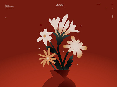 Autumn Flowers abstract autumn autumn flowers composition design floral flowers illustration laconic lines minimal poster vase