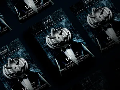 Pumpkin man club flyer halloween halloween poster illustration night club poster pumpkin