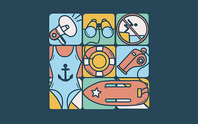 Lifeguard illustration baywatch beach graphic design illustration lifeguard