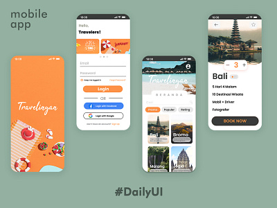 Travel Mobile App : Travelingan animation branding graphic design motion graphics ui