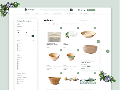 UX/UI Website Design for BuyRegio e commerce e commerce platform e shop e store eco eco friendly ecommerce grass green green and white local business meadows online platform online shopping ui ux website design wood