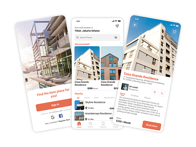 Apartment Rental UI Design concept design mobile simple ui