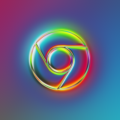 Google Chrome logo x Naumorphism 3d abstract art branding chrome color colors design filter forge generative glow google holographic illustration iridescent light logo neon reflection