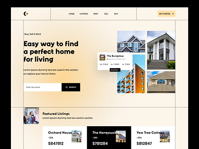 Real Estate Landing Page branding buy design home agent homepage housing landing page mortgage property real estate real estate agent redesign rent sell web design website website design