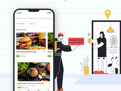 Let your users enjoy doorstep delivery! app branding ui ux