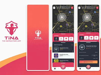 Tina (Fitness instructor App Design) app design fitness map modern ui ux