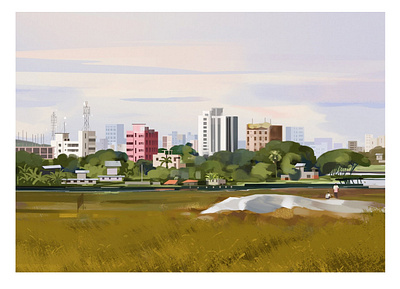 Landscape of Bangladesh bangladesh branding design digital painting illustration