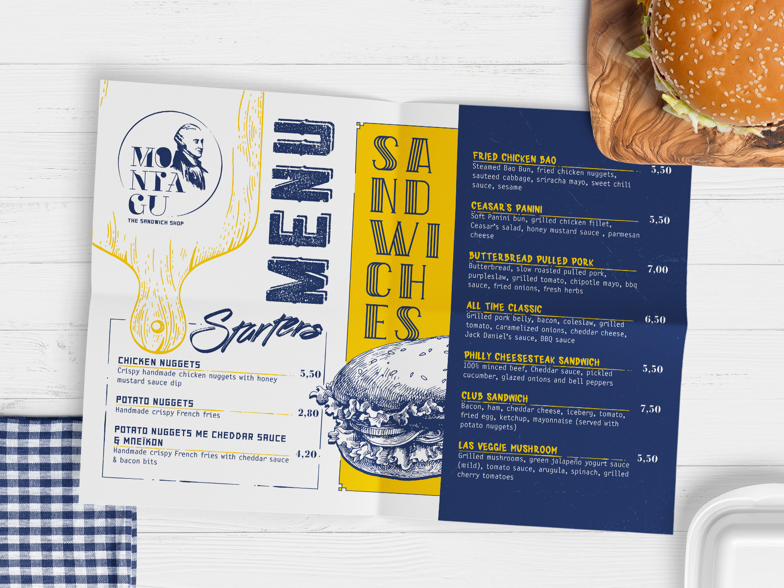 Example of Montagu - The Sandwich Shop - MENU Design