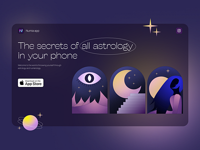 astrological website astrology design figma graphic design horoscope illustration landing landing design ui uiux ux web design