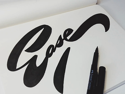 Ease bold branding calligraphy custom design ease easey flow graphic lettering logo logomaker logos process quote script type video vintage words
