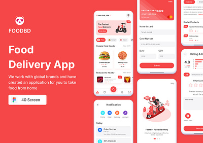 Food Delivery App app app design delivery delivery app delivery food app food food app food delivery app illustration mobile app ui design user interface ux