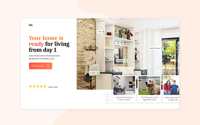 UG Homes Landing Page branding design figma figmadesign home housing illustration landing page real estate seo trendy ui ux web website