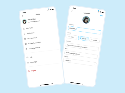 Profile Settings dailyui dailyuichallenge design mobile ui profile profilesettings profileui ui userprofile