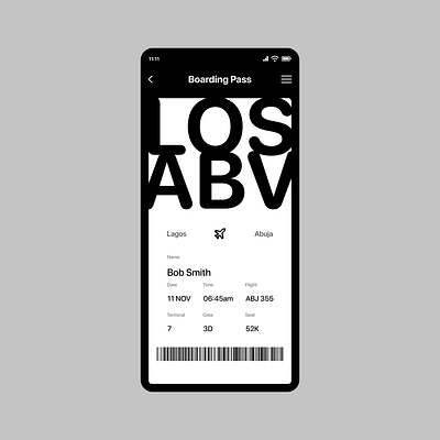 024 #DailyUI 024 app boarding pass dailyui design flights ui