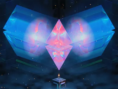 ETH100-#052 3d adventure art blender eth ethereum glass icon illustration nft wantline