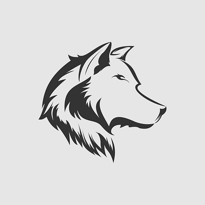 Wolf Logo Design Vector silhouette