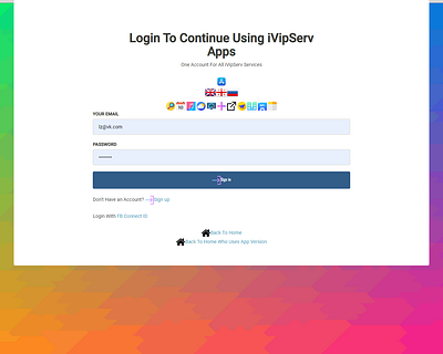 iVipServ Login app ui ux web