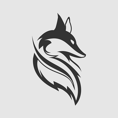 Wolf Leaf Logo Design Vector art