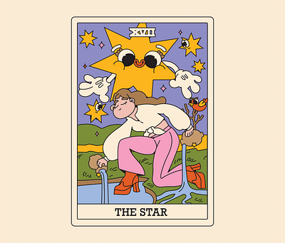 Tarot the star card character character design illustraion tarot tarot card vector illustration