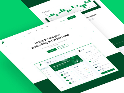 UI Kit Landing Page dark dark green dashboard design flat green kit light minimal neon ui ui design uikit uiux