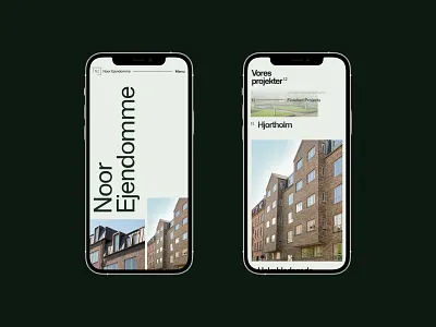 Mobile screens for Noor Ejendomme branding graphic design mobile design ui ui design