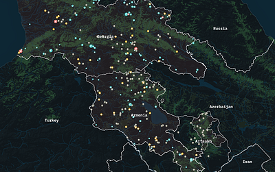 Armenia-Georgia Attractions Map armenia geographic map georgia map qgis spatial