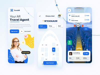 Travel AR Agent App app app design ar ar app plane product design ticket travel