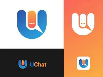 Uchat modern logo branding creative design flat graphic design icon illustration illustrator lerrer letter lettering logo logodesign minimal modern modern logo professional logo typography uchat uchatlogo