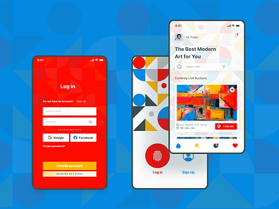 Auction house mobile app abstract abstractdesign adobexd auction house auctions figma mobileapp modbileapp userinterface ux