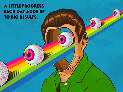 A little progress each day design illustration life positive progress quote vector wisdom