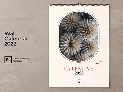 Wall Calendar 2022 Psd Template branding calendar 2022 creative elegant graphic graphic design identitiy illustration monday new year presentation print template professional psd template stationary wall calendar wall calendar 2022