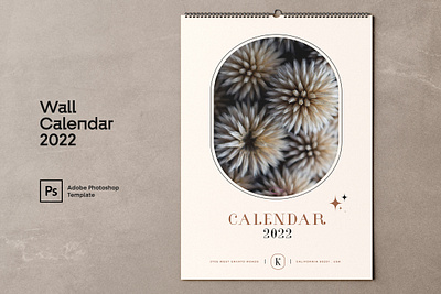 Wall Calendar 2022 Psd Template branding calendar 2022 creative elegant graphic graphic design identitiy illustration monday new year presentation print template professional psd template stationary wall calendar wall calendar 2022
