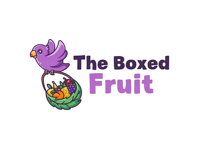 Boxed Fruit bird bird design bird logo box box design box logo character design fruit fruit logo graphic design illustration leaf leaf logo logo logo design parrot parrot design parrot logo vector