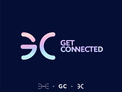 Get connected logo branding gradient graphic design irridescent logo