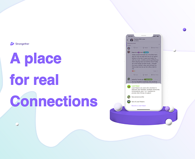 Strongether - emotional support community application app application application design branding design graphic design ui ux